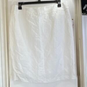 Kasper Womens 14 Lily White Linen Blend Knee Length Office/Sunday Wear Skirt